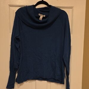 White House Black Market Blue Cowl Neck Sweater